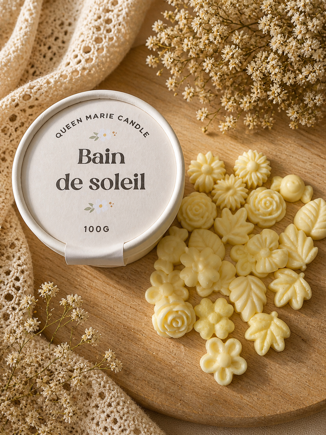 🤍 Pot fleuri parfumé – Bain de soleil