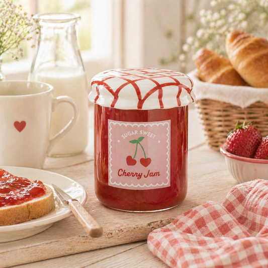 Brûle-parfum pot de confiture à la cerise