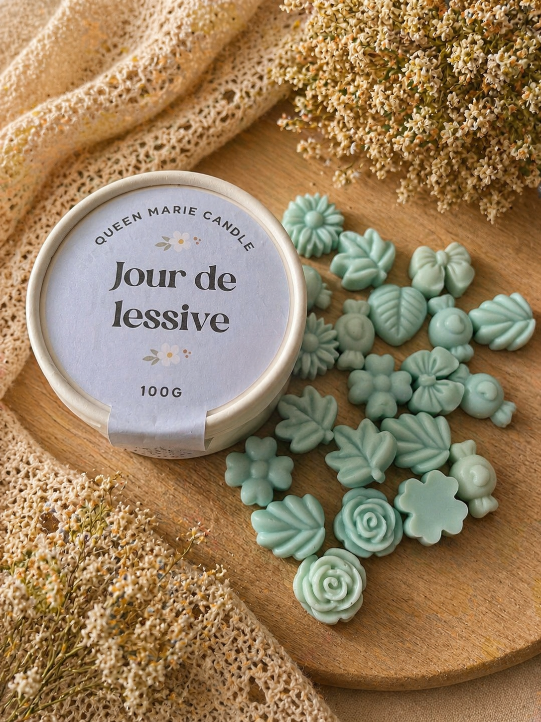 🤍 Pot fleuri parfumé – Jour de lessive